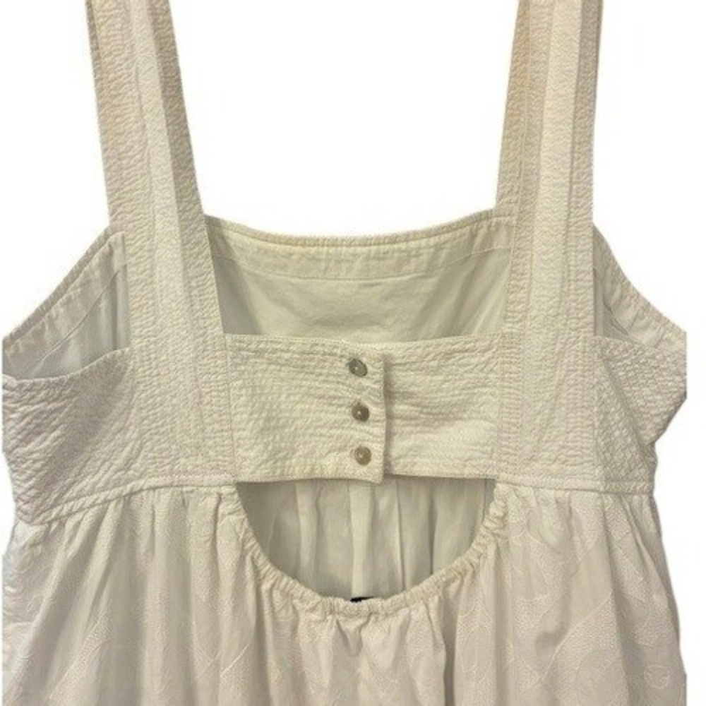 Madewell Eyelet Midi Dress Womens 12 White Excellent Seersucker Back Cutout - Picture 8 of 11